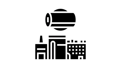 Pulp mill paper glyph icon animation 스톡 동영상 326155450
