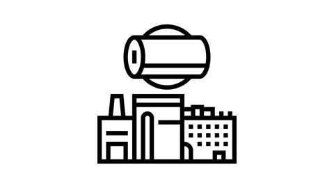 Pulp mill paper line icon animation 스톡 동영상 326133949
