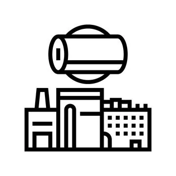 Pulp mill paper line icon vector illustration 스톡 일러스트