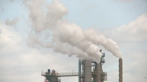 Pulp mill stacks Stock Footage 942888