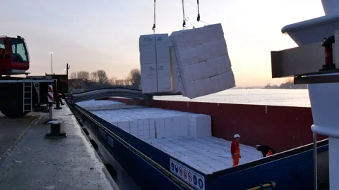 Pulp moved from ship two shot sequence 29 January 2022, Amsterdam Stock Footage 293899059