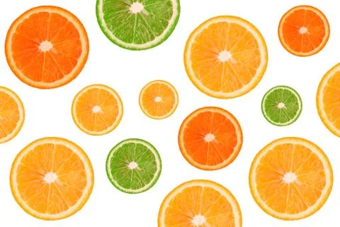 Pulp of orange on white background. Orange on a white background. Stock Photos