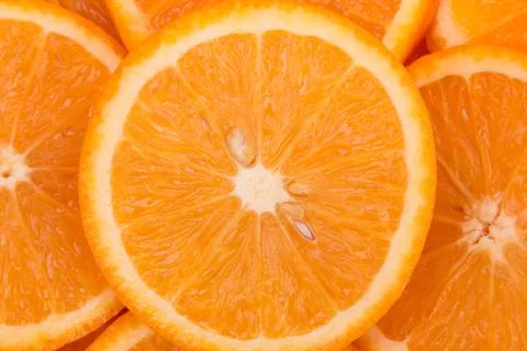 Pulp of orange on white background. Orange on a white background. Stock Photos
