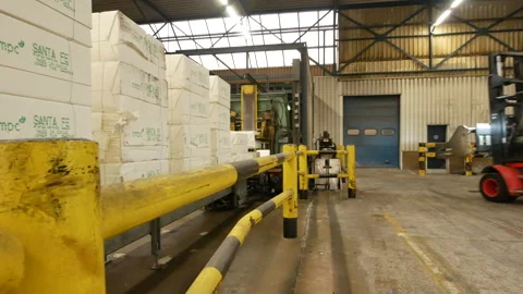 Pulp stack and conveyer belt 29 January 2022, Amsterdam Stock Footage 293794442