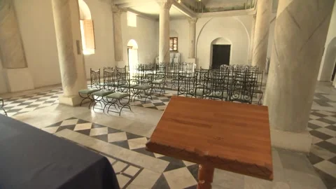 Pulpit and Nave of Saint Paul Memorial Museum, Tarsus, Turkey Stock Footage 329691020