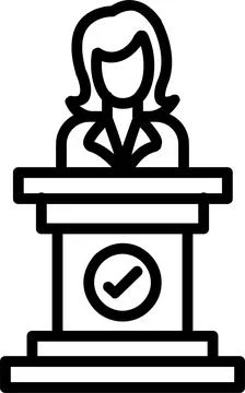 Pulpit Line Icon Design Stock Illustration