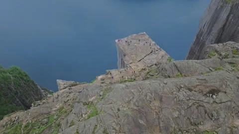 Pulpit Rock cliff edge above Lysefjord Norway. Stock Footage 328131832