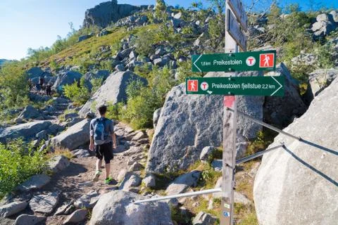 Pulpit rock directional sign Stock Photos