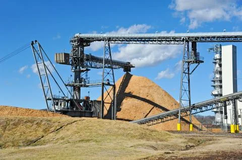 Pulpwood Processing Plant Stock Photos