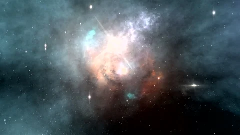 Pulsar. Powerful rays of neutron star Video stock 294303817