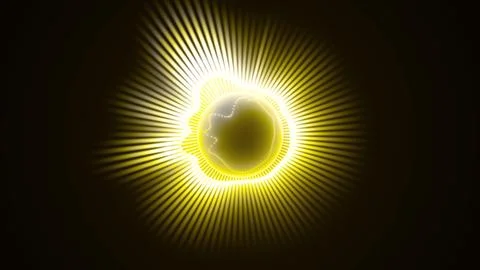 Pulsating 3d render of a bright yellow equalizer for energetic audiovisual Stock Illustration