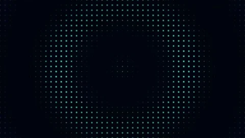 Pulsating abstract digital circle equalizer background with glowing neon dots Stock Footage 333799565