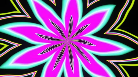 A pulsating abstract flower is a bright multi-colored iridescent. Video stock 194359988