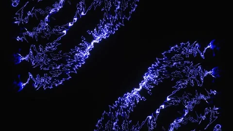Pulsating abstract patterns in blue neon light. A looped background of rays and Stock Footage 247033790