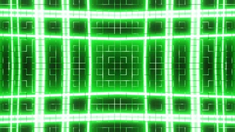 Pulsating abstract patterns in neon green light. A looped background of rays and Stock Footage 247033695