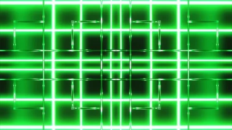 Pulsating abstract patterns in neon green light. A looped background of rays and Stock Footage 247033716