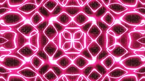 Pulsating abstract patterns in red and pink neon light. A looped background of r Stock Footage 247033703