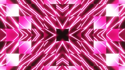 Pulsating abstract patterns in red and pink neon light. A looped background of r Stock Footage 247033723