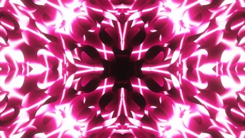 Pulsating abstract patterns in red and pink neon light. A looped background of r Stock Footage 247033742