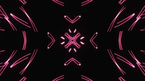 Pulsating abstract patterns in red and pink neon light. A looped background of r Stock Footage 247033759