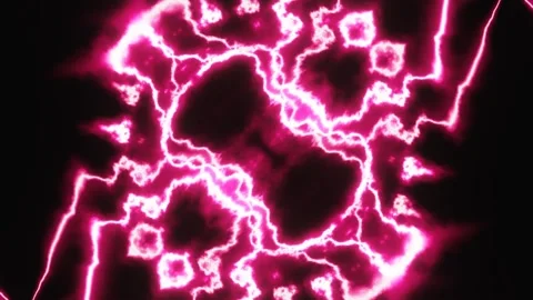 Pulsating abstract patterns in red and pink neon light. A looped background of r Stock Footage 247033788