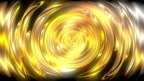 Pulsating and Rotating Spiral in Gold and Platinum Tones. Stock Footage 296474155