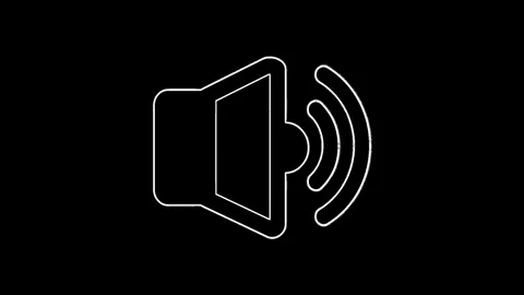 Pulsating and vibrating white speaker icon on black Stock Footage 325164852