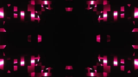 Pulsating animated patterns of colored lines and rays in neon light of red and p Stock Footage 247753857