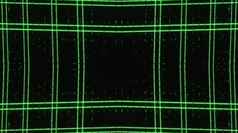 Pulsating animated patterns of colored lines and rays in neon light of green and Video stock 247753868