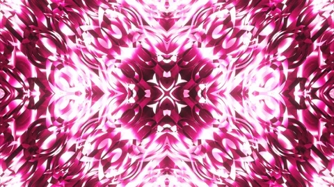 Pulsating animated patterns of colored lines and rays in neon light of red and p Stock Footage 247753935