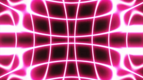 Pulsating animated patterns of colored lines and rays in neon light of red and p Stock Footage 247753953