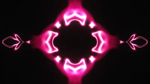 Pulsating animated patterns of colored lines and rays in neon light of red and p Stock Footage 247753969