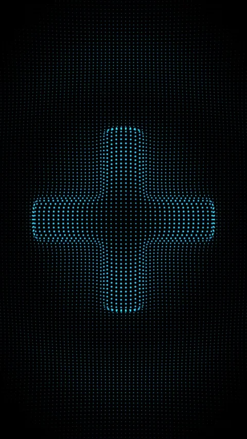 Pulsating Blue Dot Cross on Dark Background Seamless Loop Stock Footage 330794095