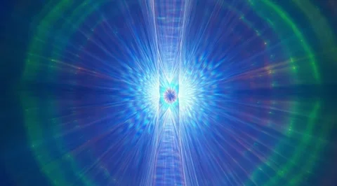 Pulsating blue light rays abstract background Stock Footage 331458958