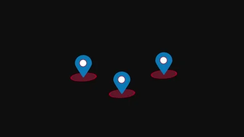 Pulsating blue red gps location markers animation abstract map navigation i.. Stock Footage 321587099