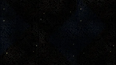 Pulsating circuit board pattern, complex structure of electronic futuristic Stock Footage 320857507