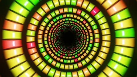 Pulsating colored disco rings. VJ Loop Vídeo Stock 169627352