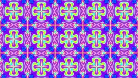 Pulsating colorful tile pattern light loop Stock Footage 240323551