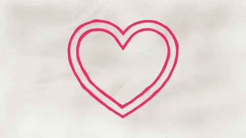 Pulsating comic pink heart old style Stock Footage 73960815