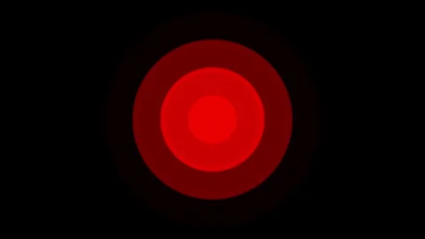Pulsating concentric red circles. Modern luminous preloader. Abstract pulsating Stock Footage 245339715