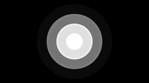 Pulsating concentric white circles. Modern luminous preloader. Abstract pulsa Stock Illustration