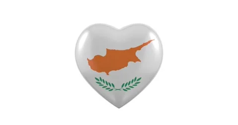 Pulsating Cyprus flag heart Stock Footage 265212789