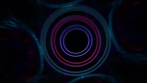 Pulsating dancing glowing rings in a seamless loop. Stock Footage 291976271