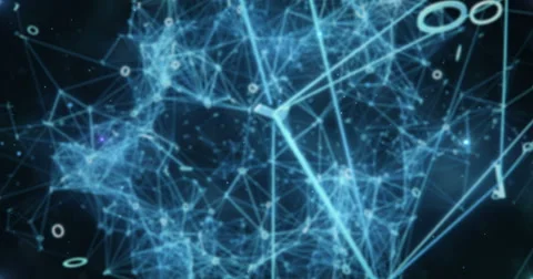 Pulsating Digital Binary Data Networks Abstract Motion Background 4k Stock Footage 68606011