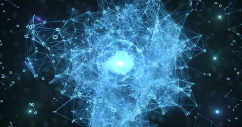 Pulsating Digital Binary Data Networks Abstract Motion Background 4k Stock Footage 68606053