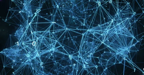 Pulsating Digital Binary Data Networks Abstract Motion Background 4k Video stock 68606170