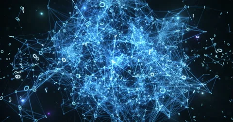 Pulsating Digital Binary Data Networks Abstract Motion Background 4k Stock Footage 68606190