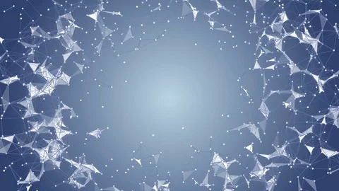 Pulsating frame. dark blue network. place for text. cinematic plexus background Stock Footage 84919040