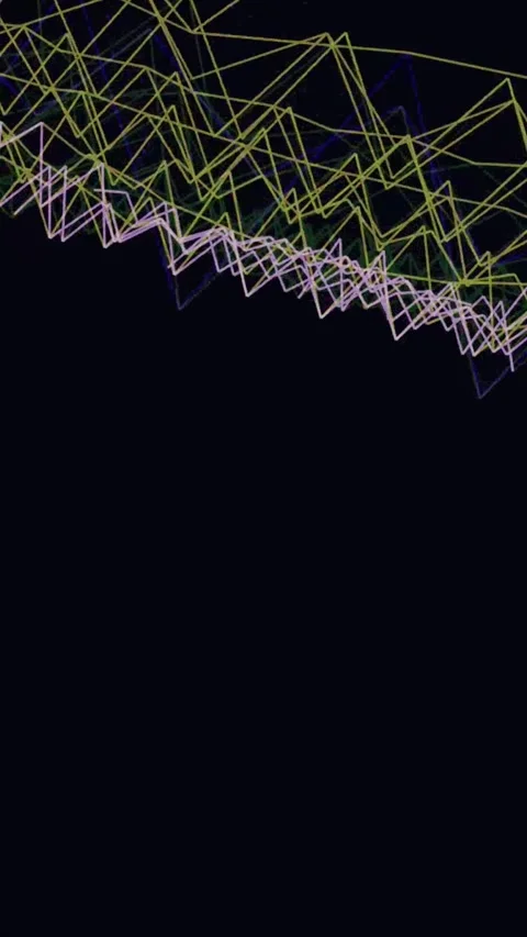 Pulsating Geometric Wireframe Wave Motion Graphic Stock-Footage 337529809