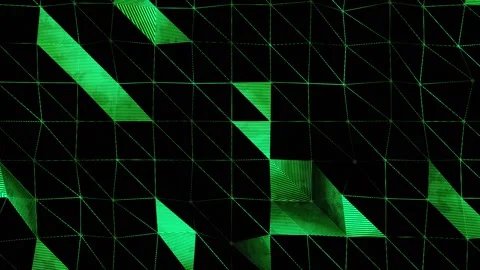 Pulsating Green Geometric Abstract Loop Background: Simple Kaleidoscope Wav.. Stock Footage 335834163